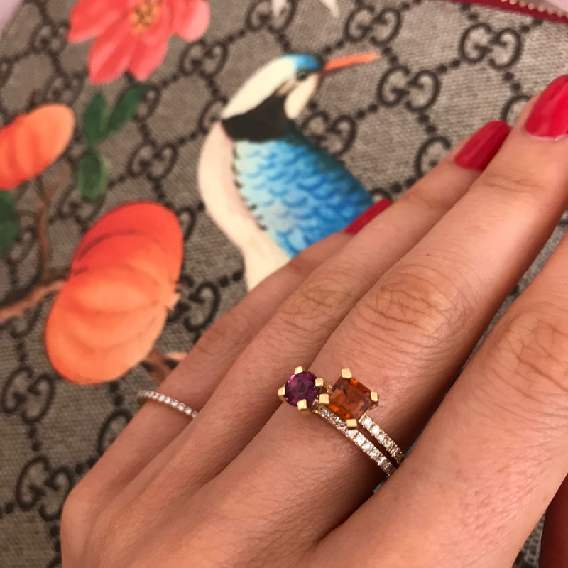 Firenze Ring Gold, White, Purple