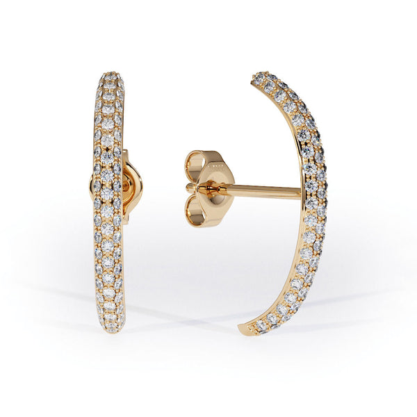 Grace lobe 18K Gold Earrings w. Lab-Grown Diamonds