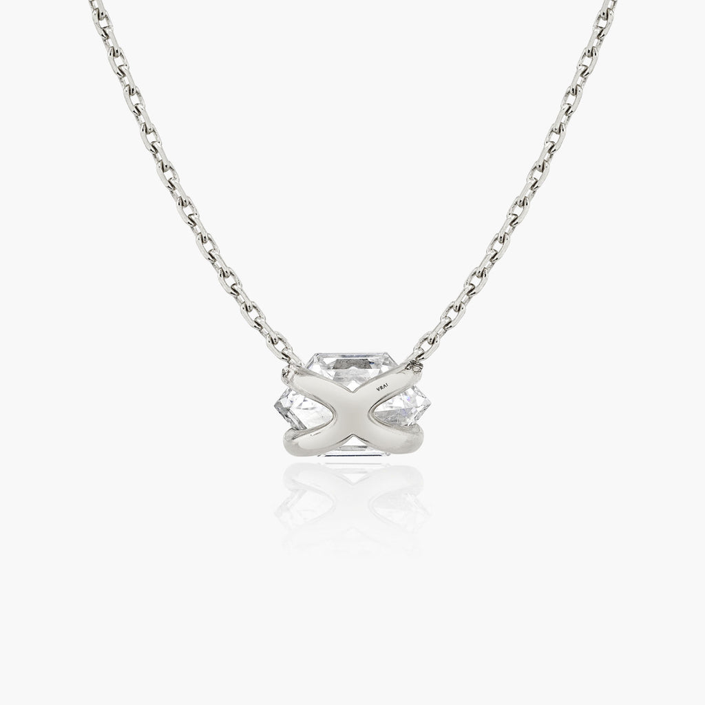 Iconic Long Hexagon Kette aus 14K Weißgold I Labor-Diamanten, 0.75 Kt.