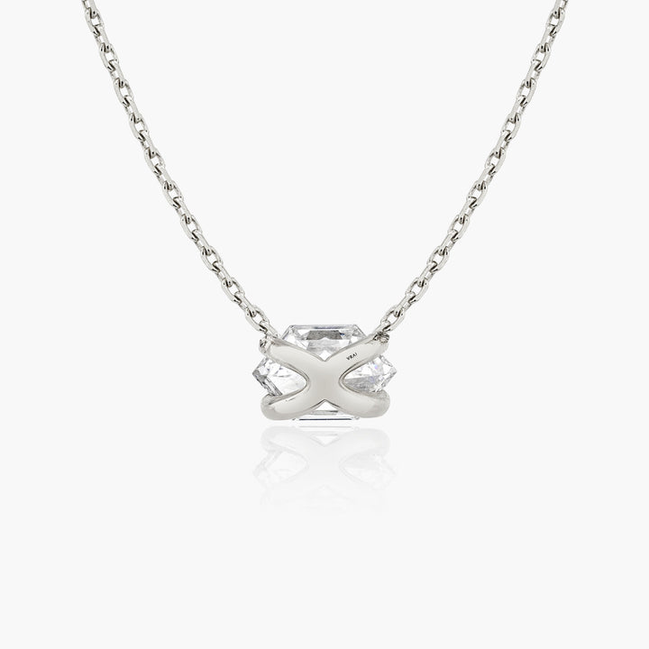Iconic Long Hexagon Kette aus 14K Weißgold I Labor-Diamanten, 0.75 Kt.