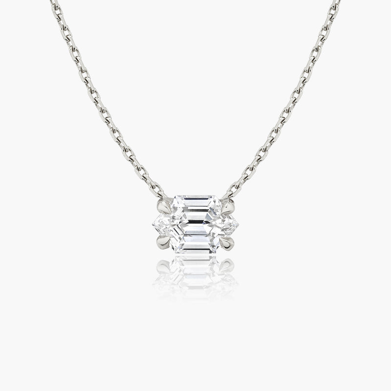 Iconic Long Hexagon 14K Gold Necklace w. Lab-Grown Diamonds, 0.75 ct.