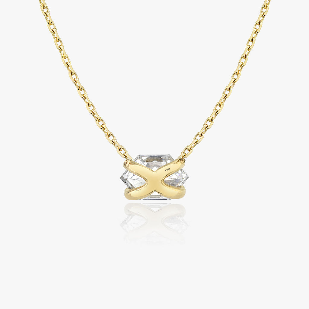 Iconic Long Hexagon Halskette 14K Gold I Labor-Diamanten, 0.75 Kt.