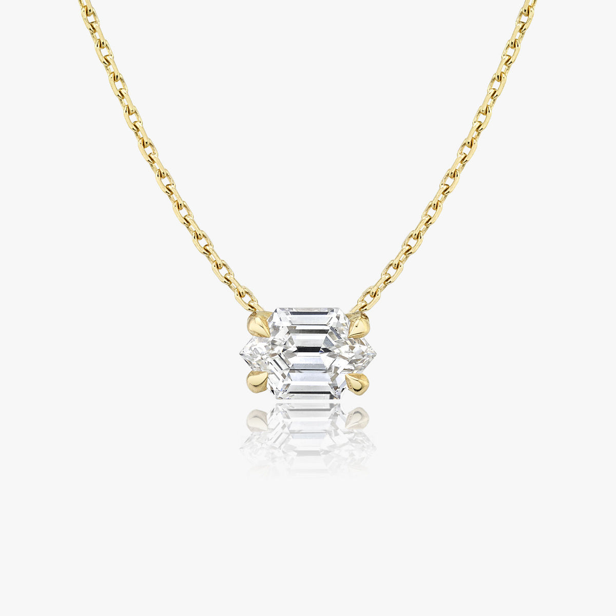 Iconic Long Hexagon Halskette 14K Gold I Labor-Diamanten, 0.75 Kt.
