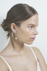 The Lovers Backdrop Silver Earrings w. Pearl