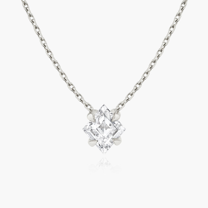 Iconic Lozenge 14K Whitegold Necklace w. Lab-Grown Diamonds, 0.75 ct.
