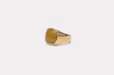 IX Cushion Signet Adventurine Ring Gold Plated
