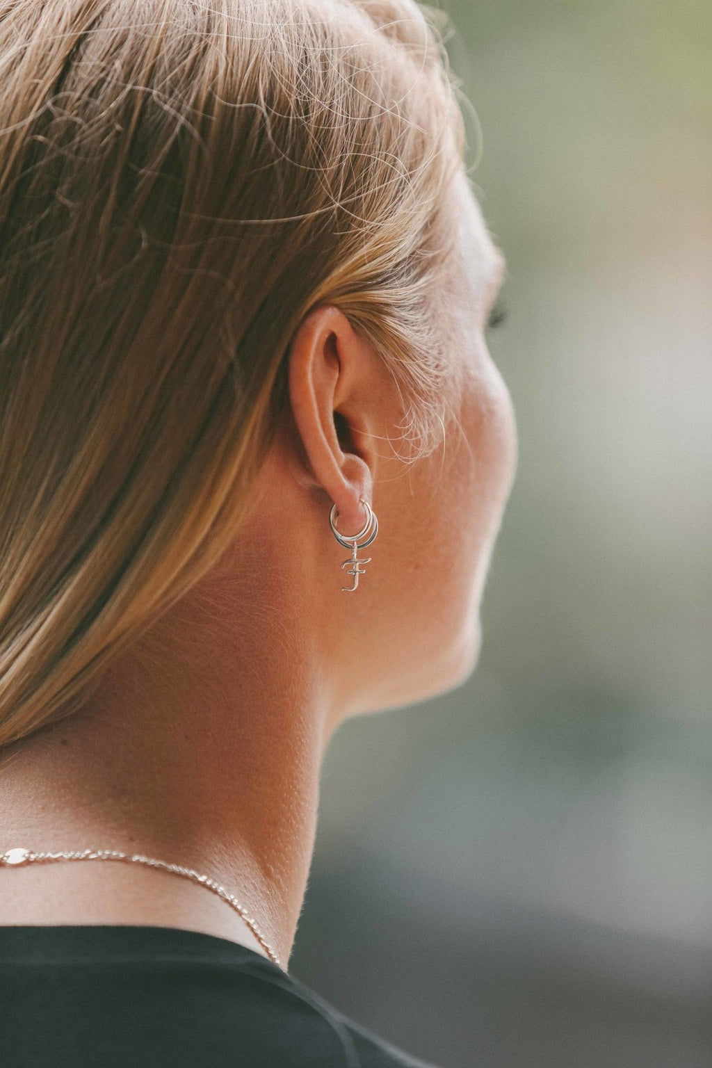 IX F Letter Silver Pendant