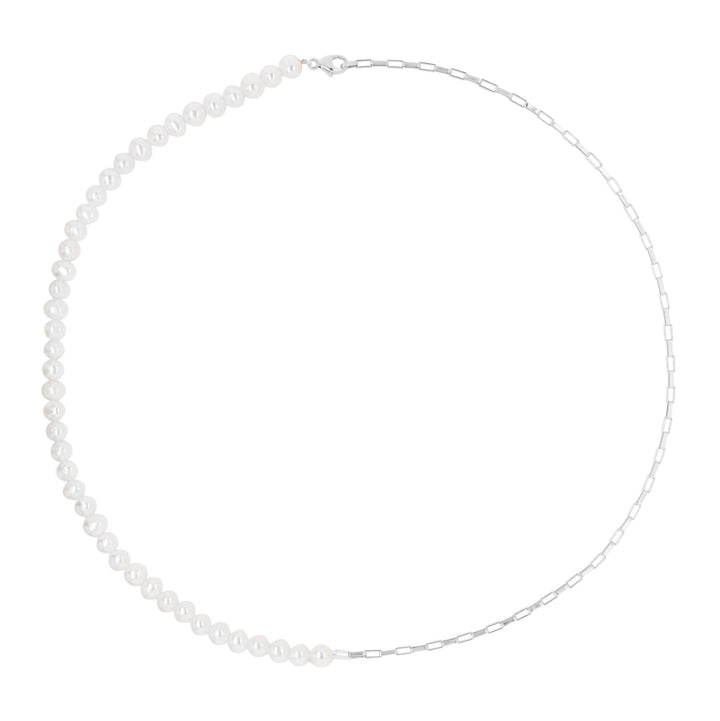 Half Pearls Halskette aus Silber I Perlen