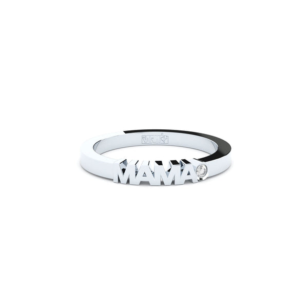 Becoming Mama 14K Whitegold Ring w. Lab-Grown Diamond