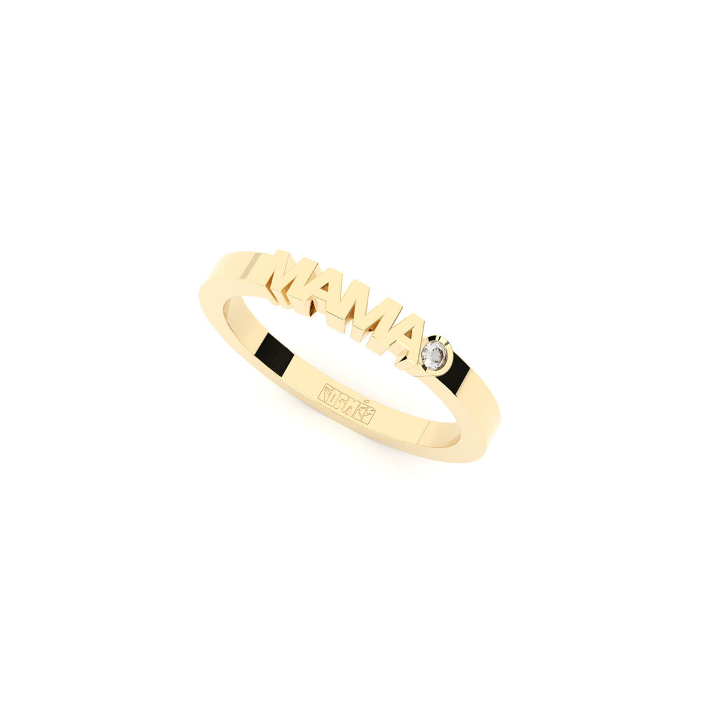 Becoming Mama 18K Gold Ring w. Lab-Grown Diamond