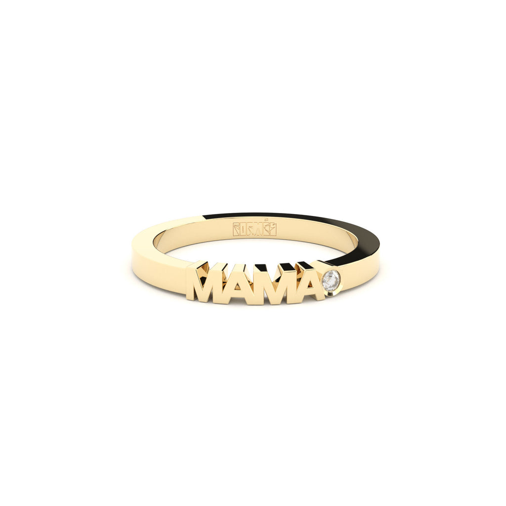 Becoming Mama 18K Gold Ring w. Lab-Grown Diamond