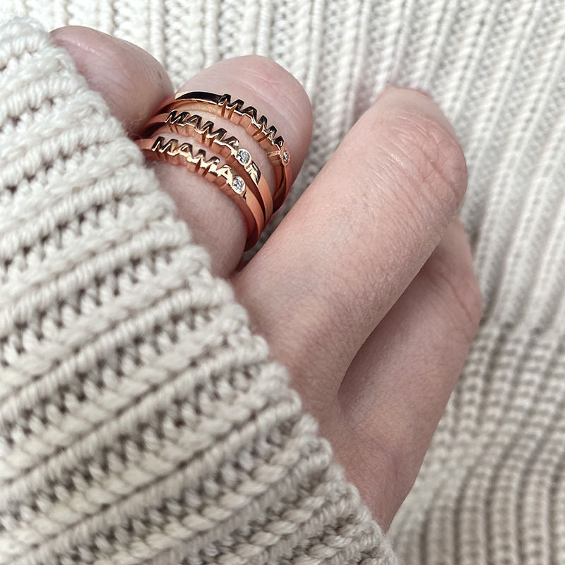 Becoming Mama 18K Gold Ring w. Lab-Grown Diamond