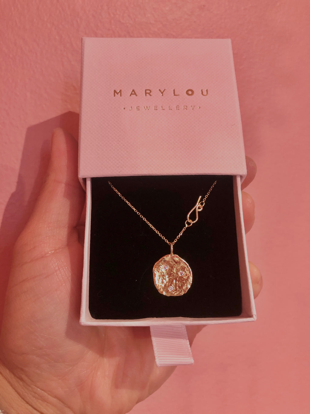 Bumby Code 14K Gold Pendant w. 3 Diamonds