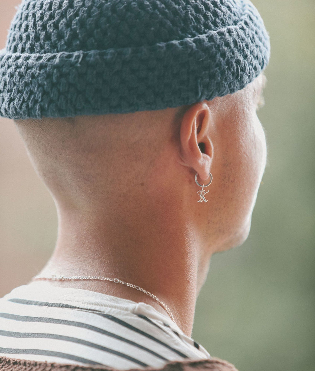 IX K Letter Silver Pendant