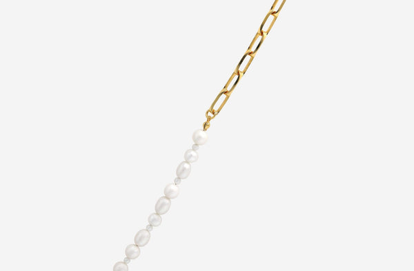 IX Uniqio Pearl Gold Plated  Necklace