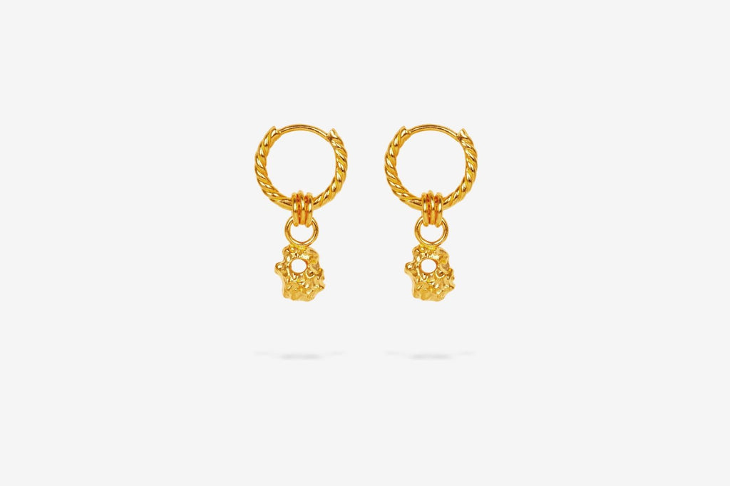IX Rock 22K Gold Plated Earring