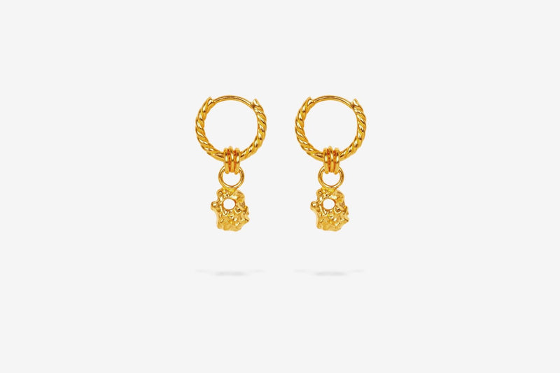 IX Rock 22K Gold Plated Earring