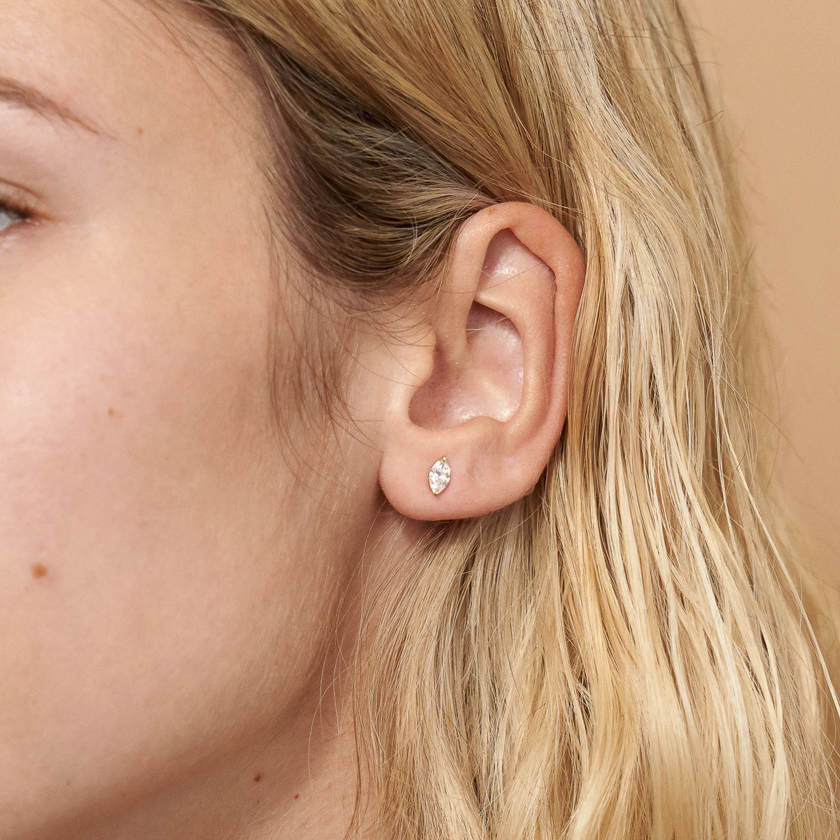 Solitaire Marquise 14K Rosaguld Ørestikkere m. Lab-Grown Diamanter