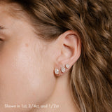 Solitaire Oval 14K Rosegold Studs w. Lab-Grown Diamonds