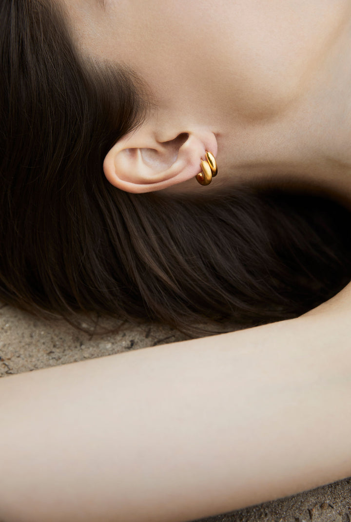 Mini Round Shiny Hoops I 14K vergoldet