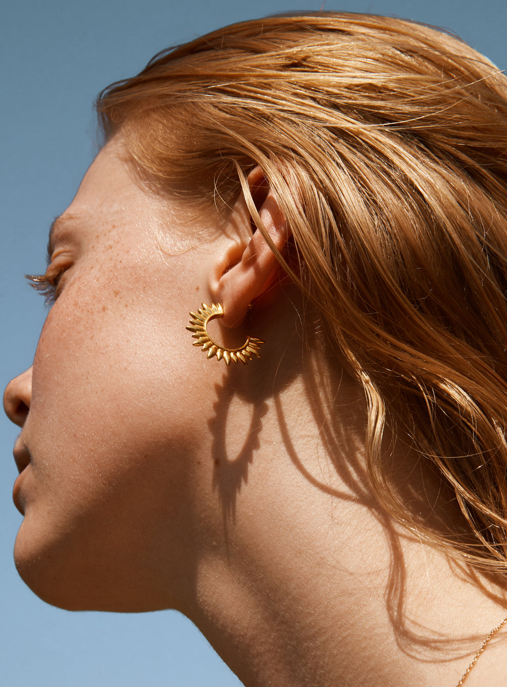 Sun 14K Forgyldt Hoop