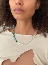 Mixed Pearl Ocean Gold Plated Necklace w. Pearls