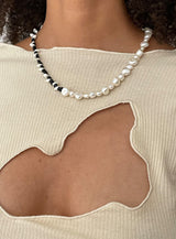 Mixed Pearl Ocra Gold Plated Necklace w. Pearls