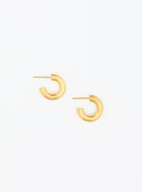 Mini round Matte 14K Gold Plated Hoops