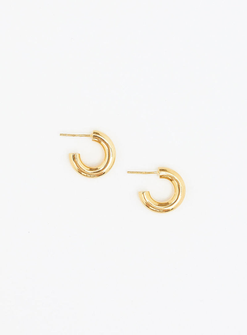 Mini Round Shiny Hoops I 14K vergoldet