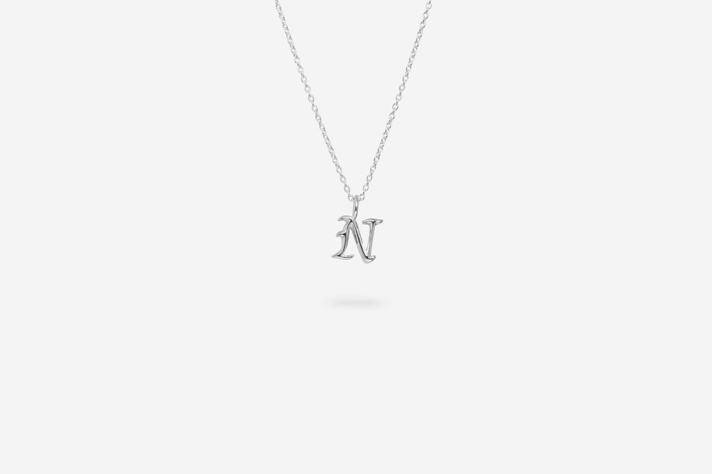 IX N Letter Silver Pendant