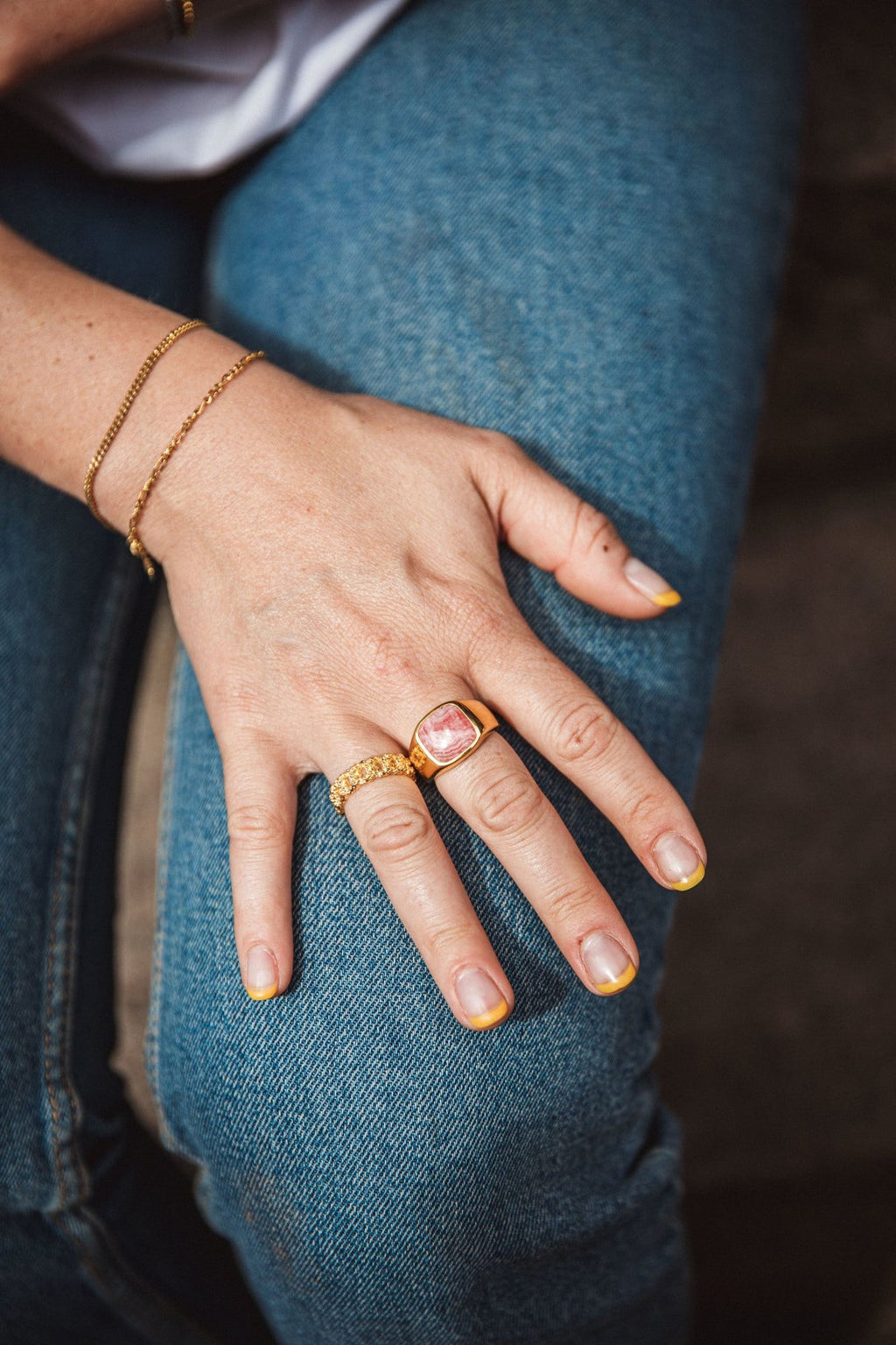 IX Crunchy Curb Gold Plated Ring