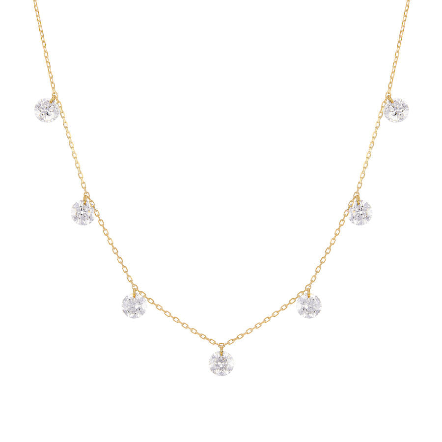 Danaé 18K Gold, Whitegold or Rosegold Necklace w. Diamonds, 1.68ct
