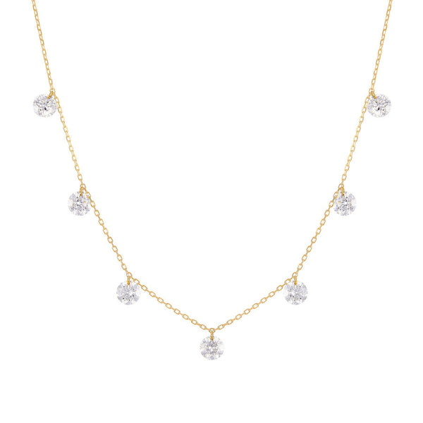 Danaé 18K Gold, Whitegold or Rosegold Necklace w. Diamonds, 1.68ct