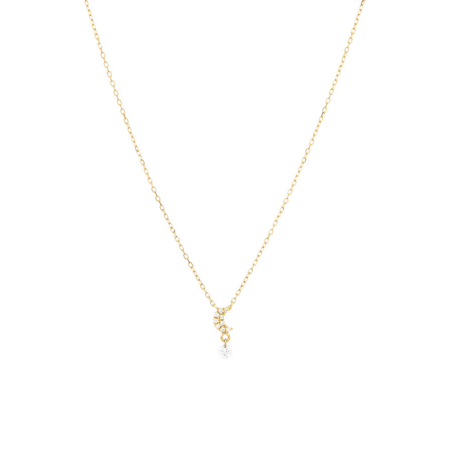 Pavé Symbols Moon 18K Gold, Whitegold or Rosegold Necklace w. Diamonds