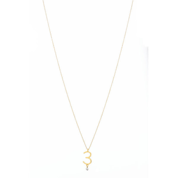Sautoir 3 18K Gold Necklace w. Diamond