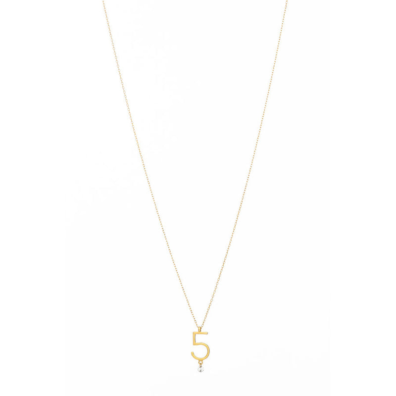 Sautoir 5 18K Gold Necklace w. Diamond