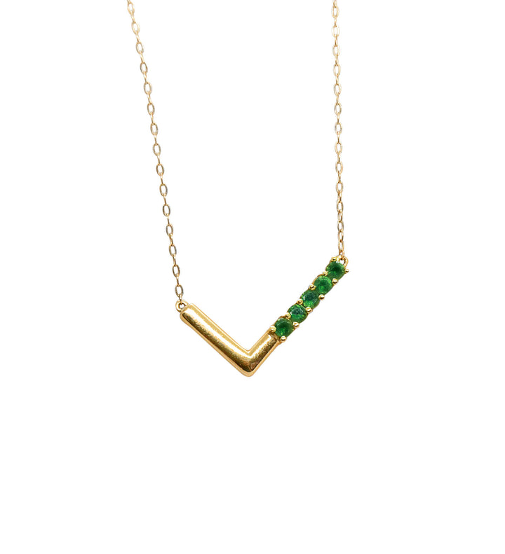 Anne 18K Gold Necklace w. Tsavorite