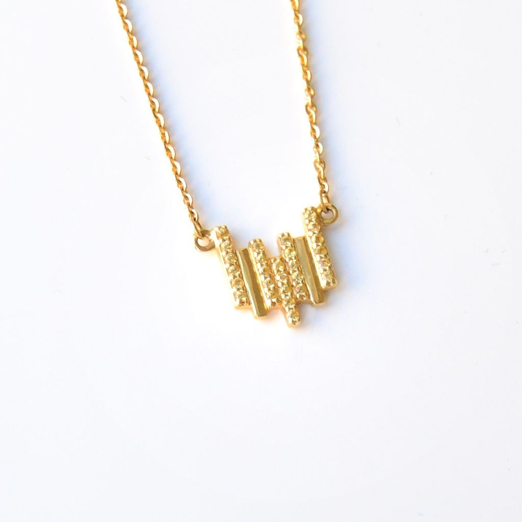 Mette 18K Gold Necklace w. Sapphires