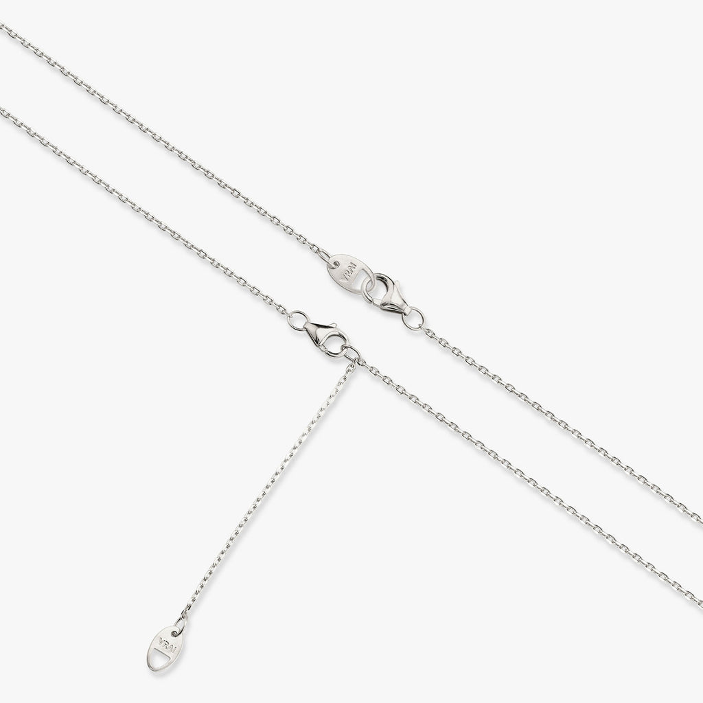 Solitaire Oval 14K Whitegold Necklace w. Lab-Grown Diamond