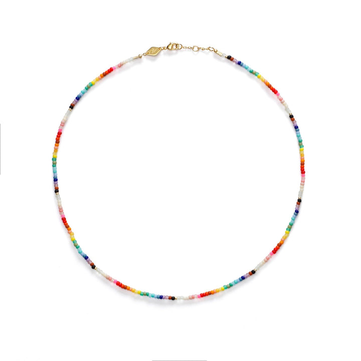 Nuanua Gold Plated Necklace w. Mixed coloured Beads