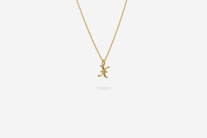 IX X Letter 22K Gold Plated Pendant
