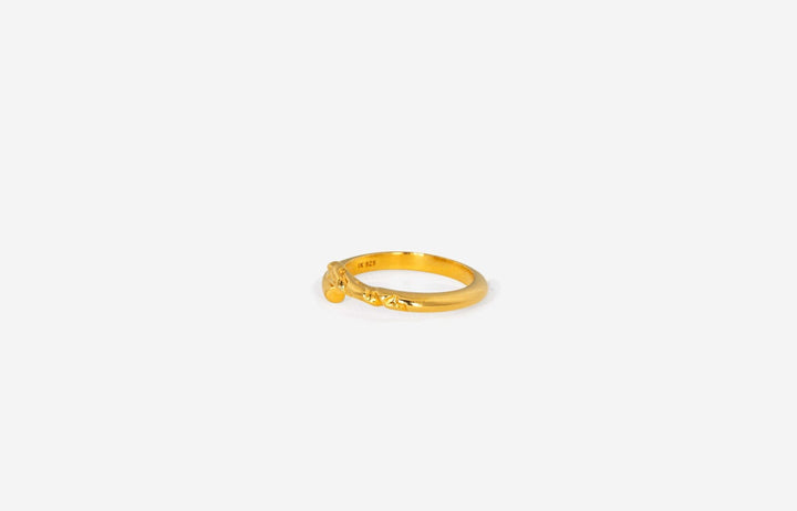 IX Rustic twist Gold Plated Ring