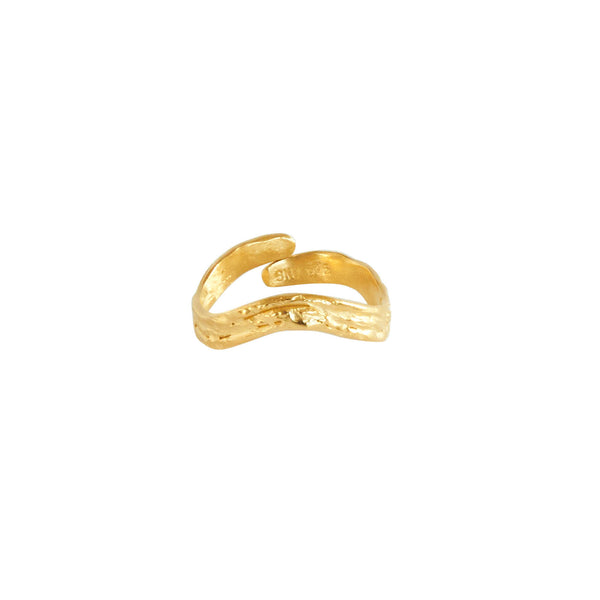 Wave Single Ring Gold Plated
