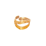 Wave Double Ring Gold Plated