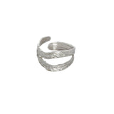 Wave Double Ring Silver