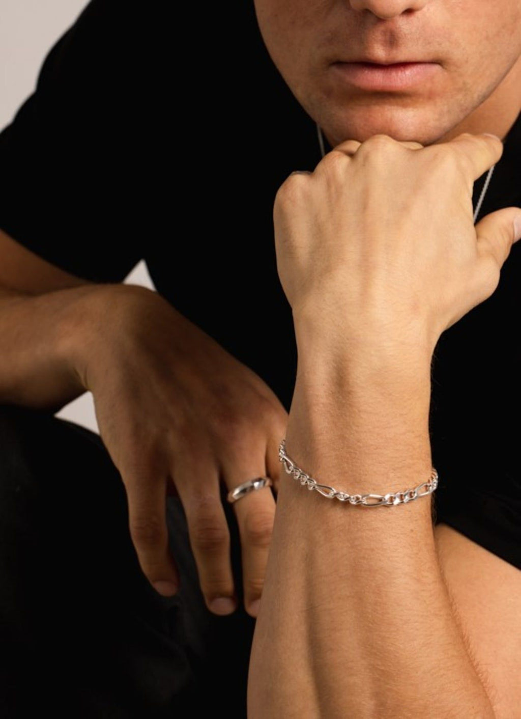 IX Chunky Figaro Silberarmband