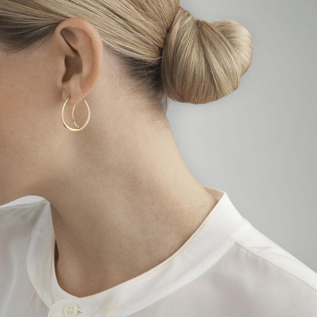 Offspring Double 18K Gold Hoops