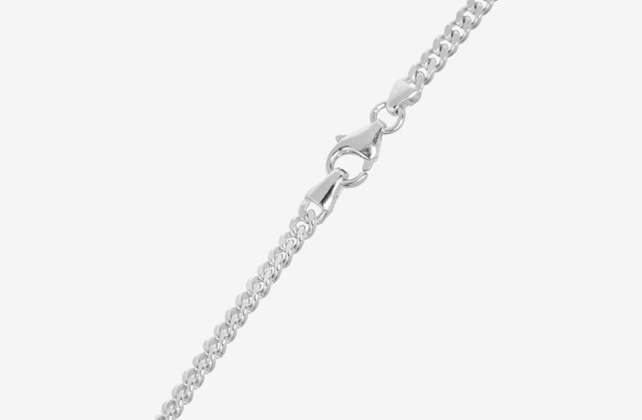 IX Curb Medi Silver Necklace