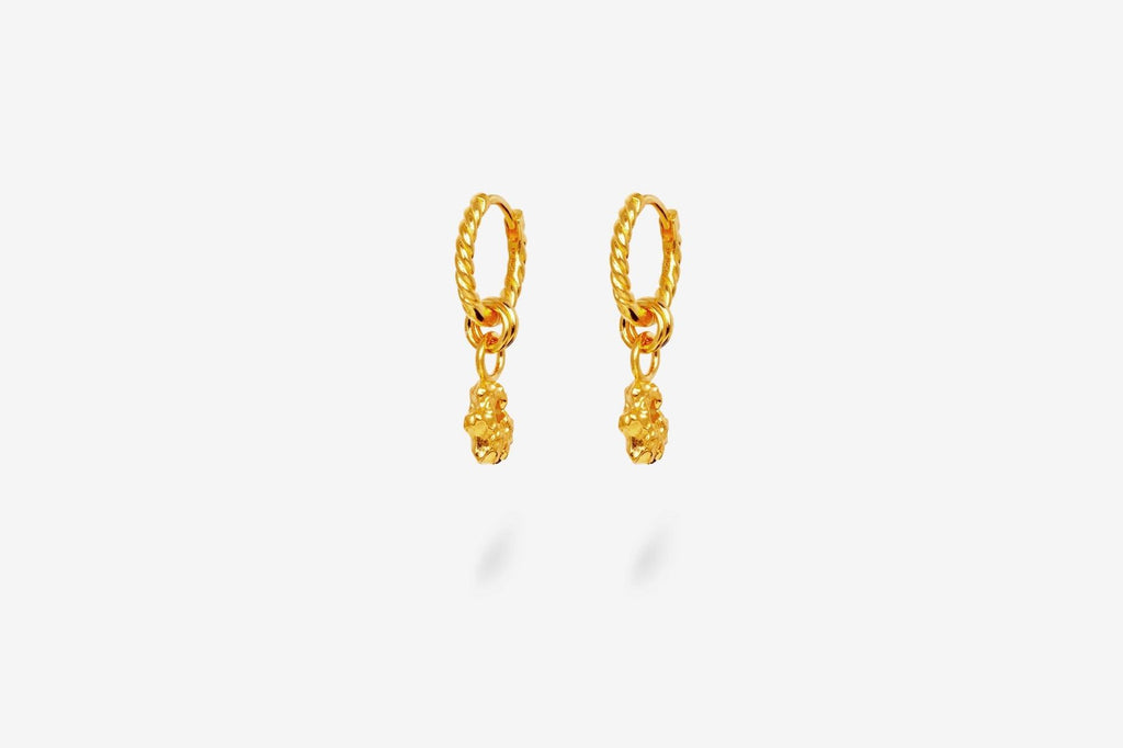 IX Rock 22K Gold Plated Earring