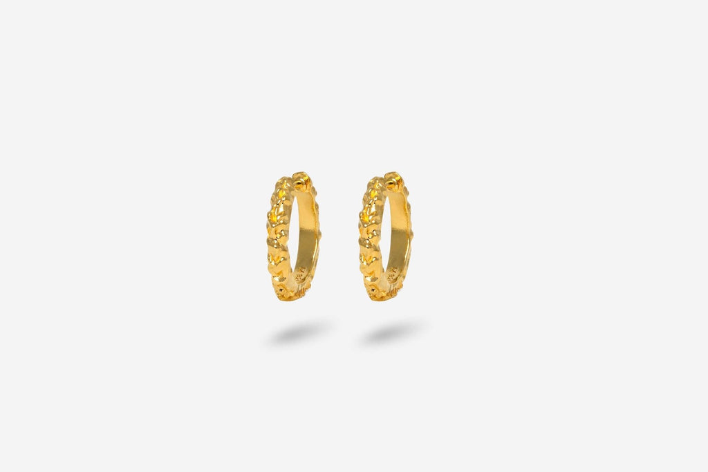 IX Mini Crunchy Edge Gold Plated Hoop